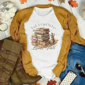 Nataly thyme things i love in fall girl tee shirt 2